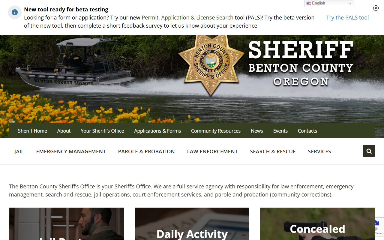 Benton County Sheriff Office booking records