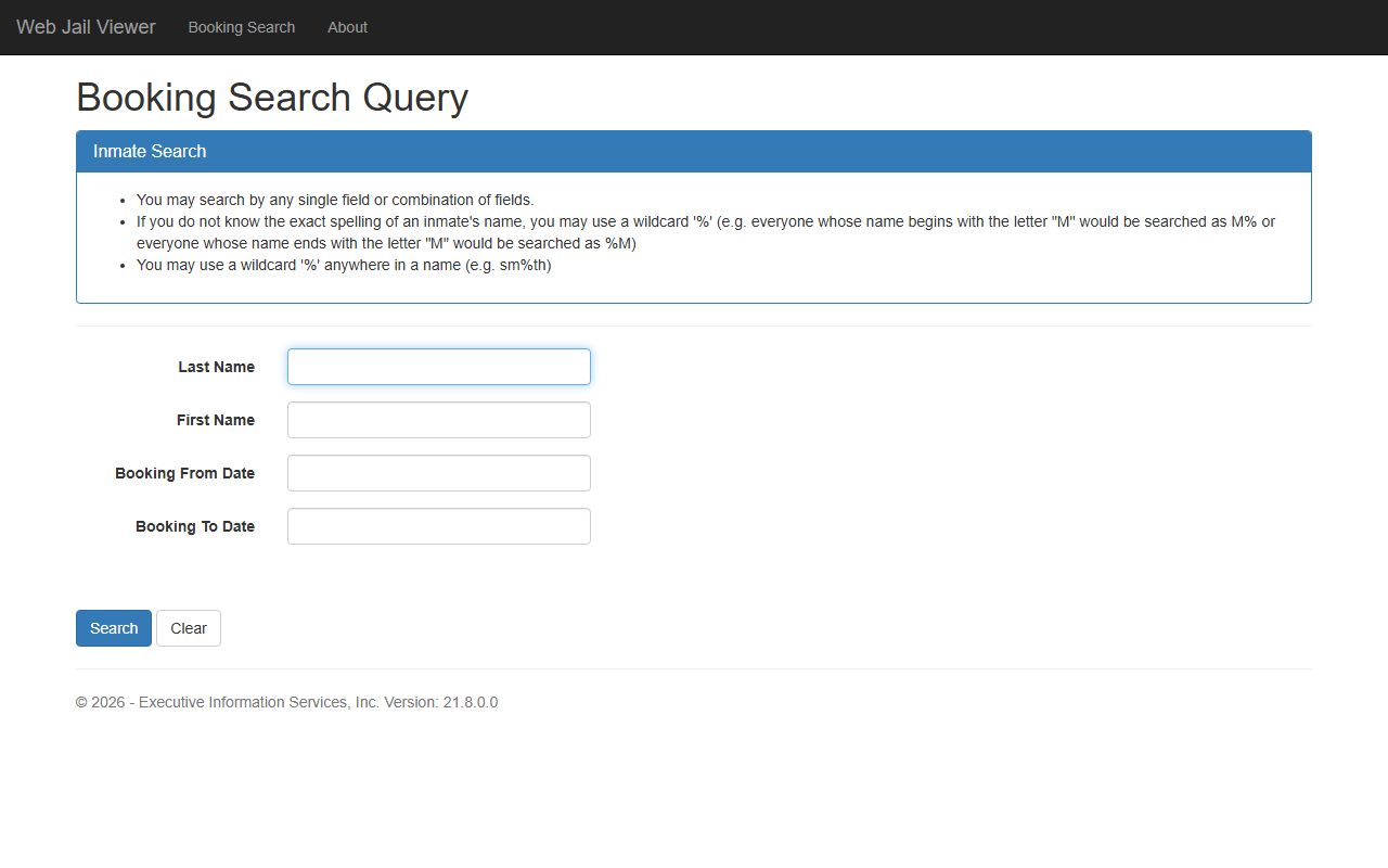 Marion County Jail Viewer booking search tool for recent bookings