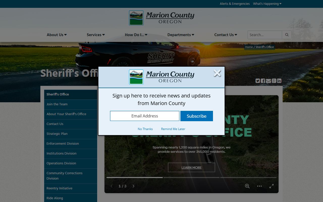 Marion County Sheriff's Office website for recent bookings information