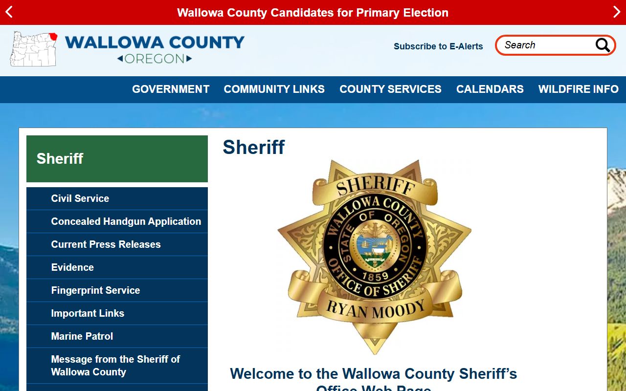 Wallowa County Sheriff office in Enterprise Oregon for recent bookings