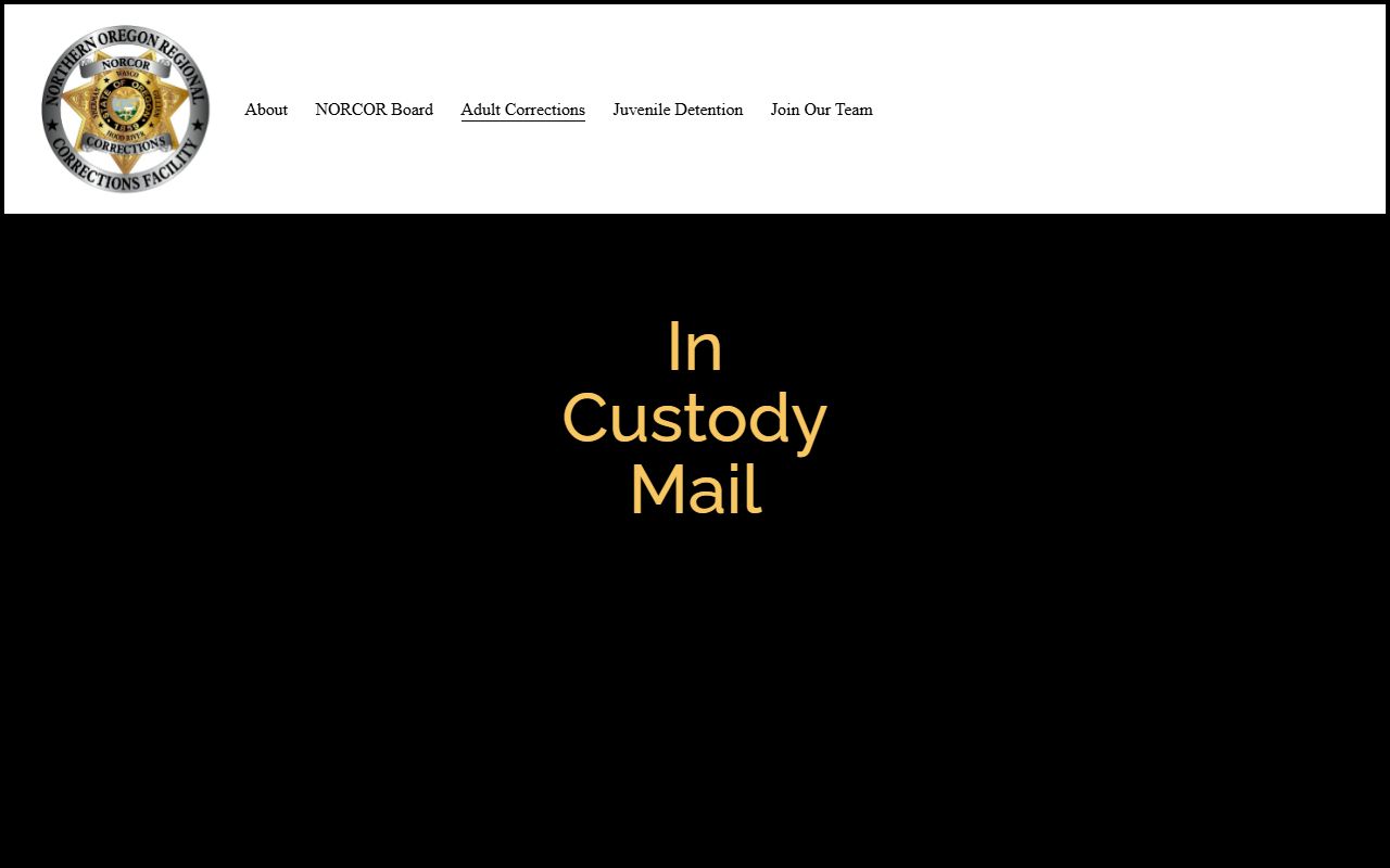 NORCOR in-custody mail rules for Wasco County inmates