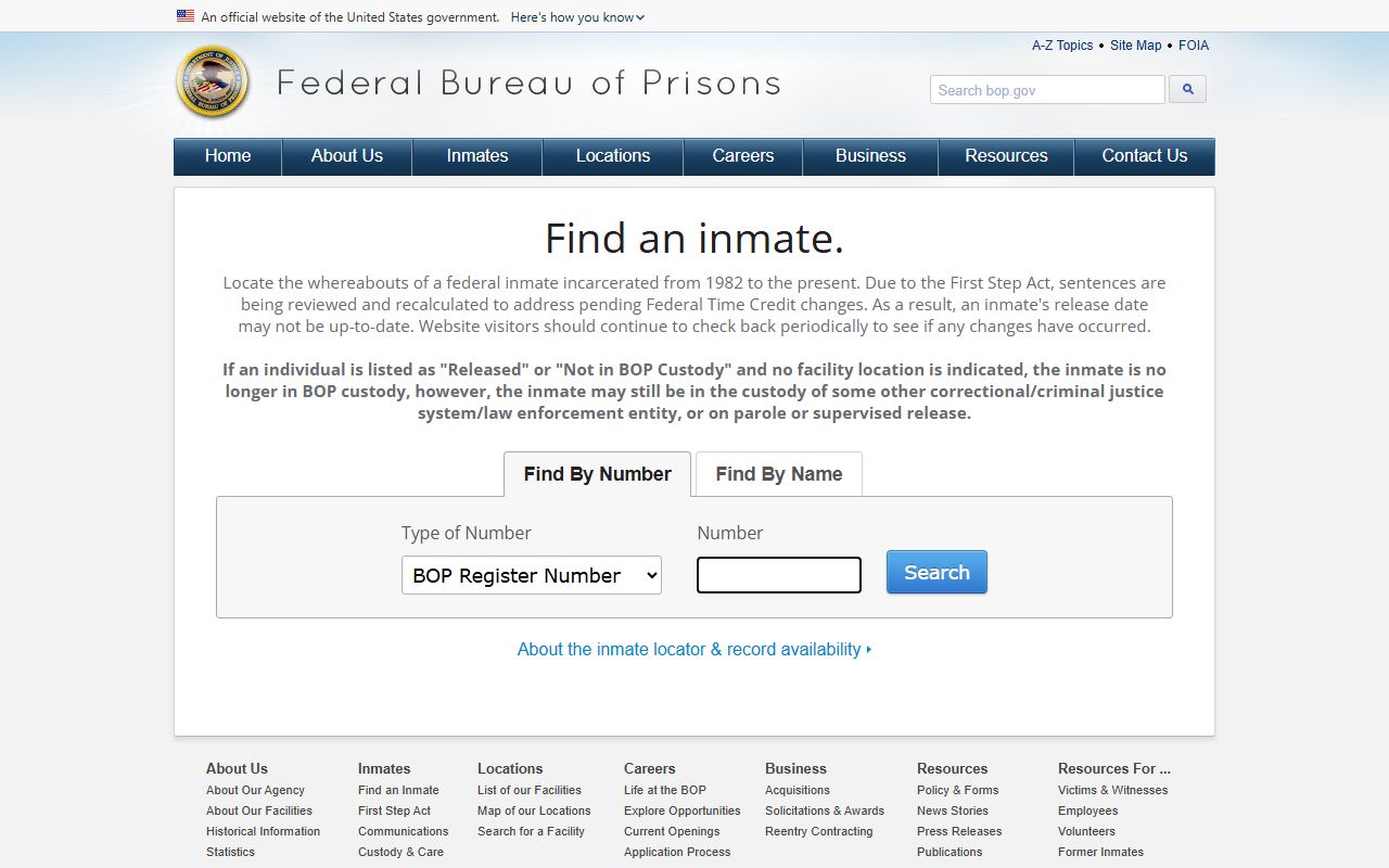 Federal Bureau of Prisons inmate locator for Oregon recent bookings